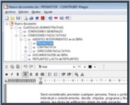 pantalla del programa de pliegos para arquitectura