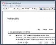 pantalla de informes del programa de Presupuestos y mediciones